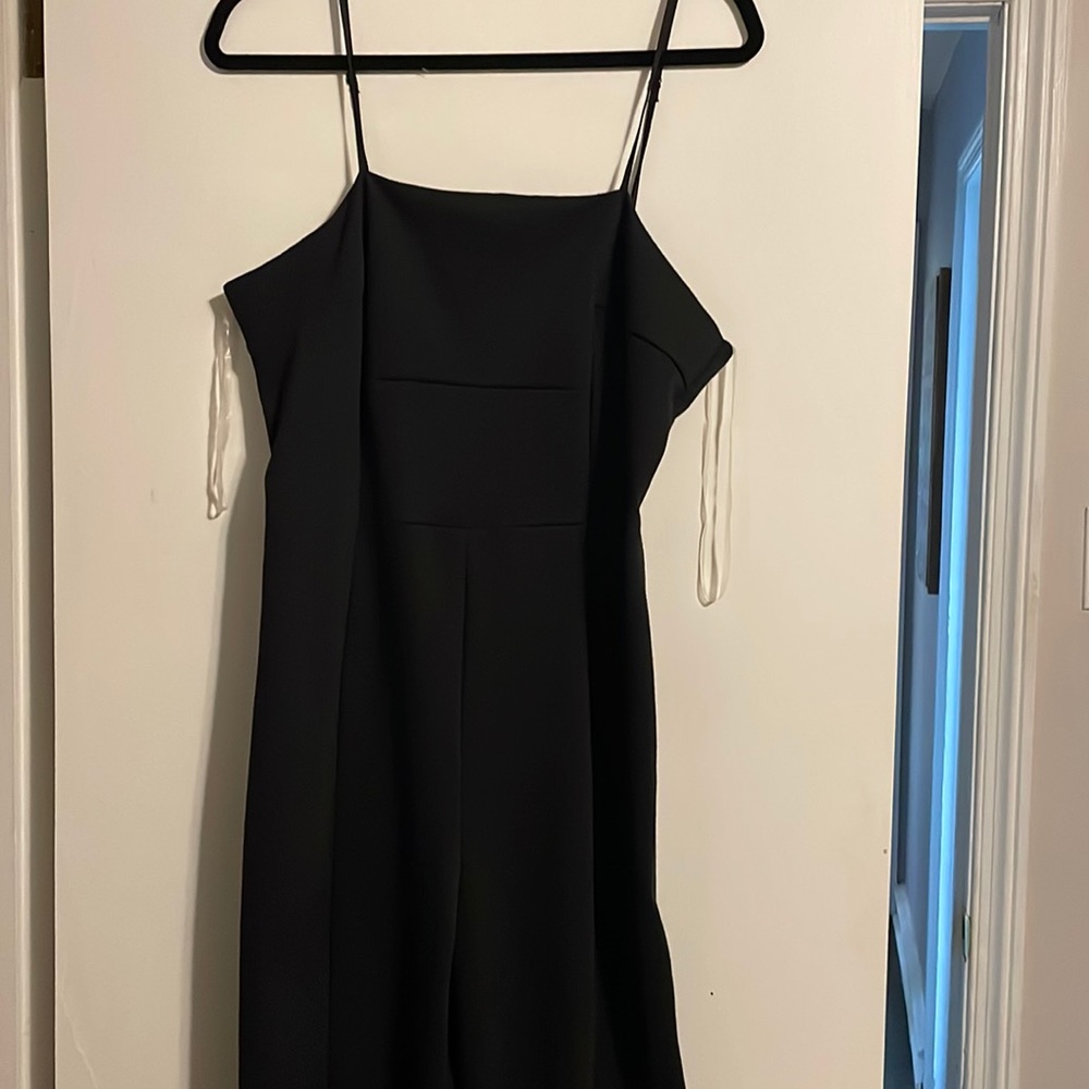 Black mid calf romper